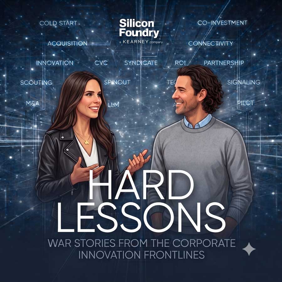 Hard Lessons Podcast Silicon Foundry cover art with hosts chatting